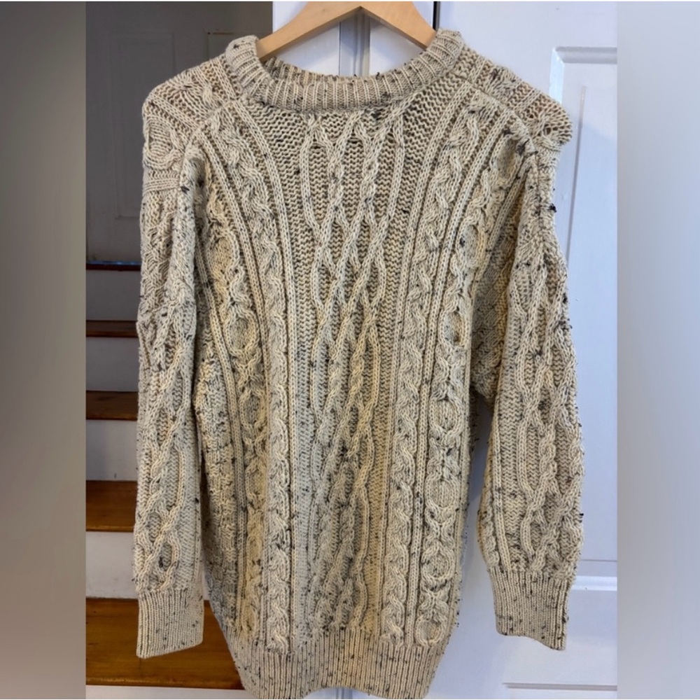 Vintage Fisherman’s Sweater 100% wool cable knit,made in Ireland oversized m - Picture 10 of 10